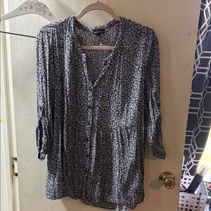 Floral Black and White Women's Top